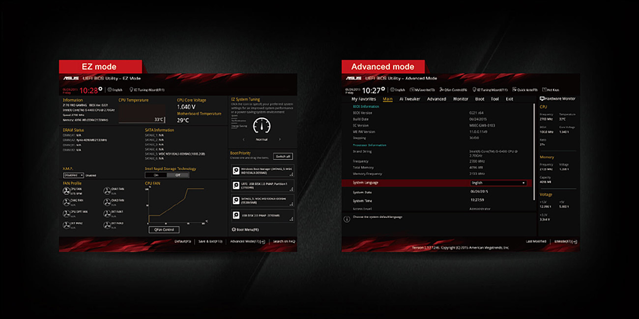 Настройка bios asus b150 pro gaming